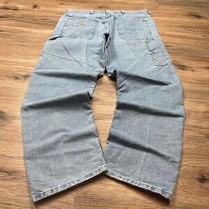 vintage baggy fit lee carpenter workwear distressed denim jeans